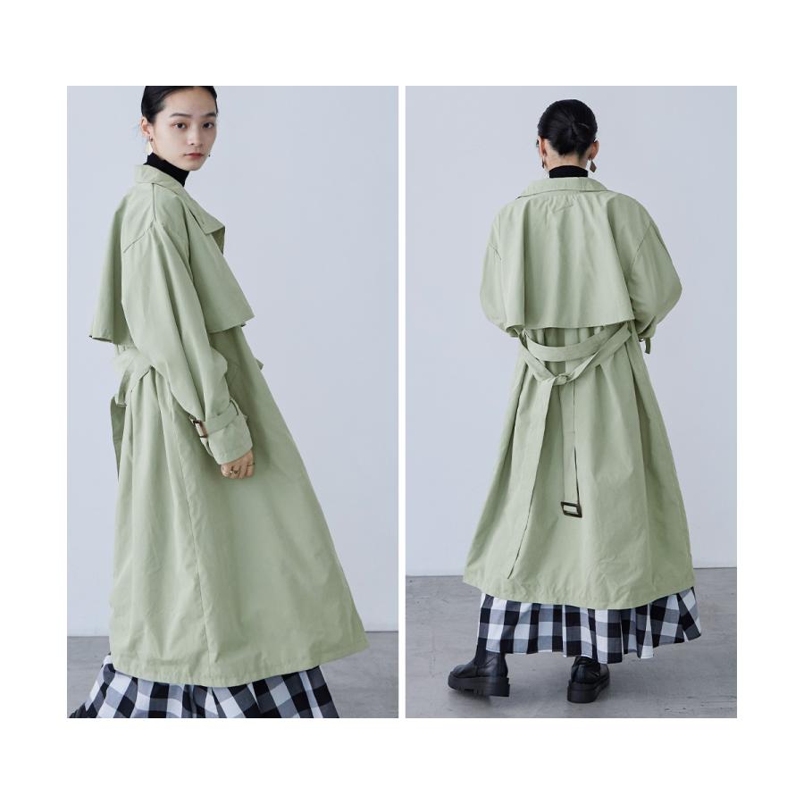 Fashion Letter 胸ヨーク付き スタンドカラートレンチコート Fashion Letter 胸ヨーク付き スタンドカラートレンチコート