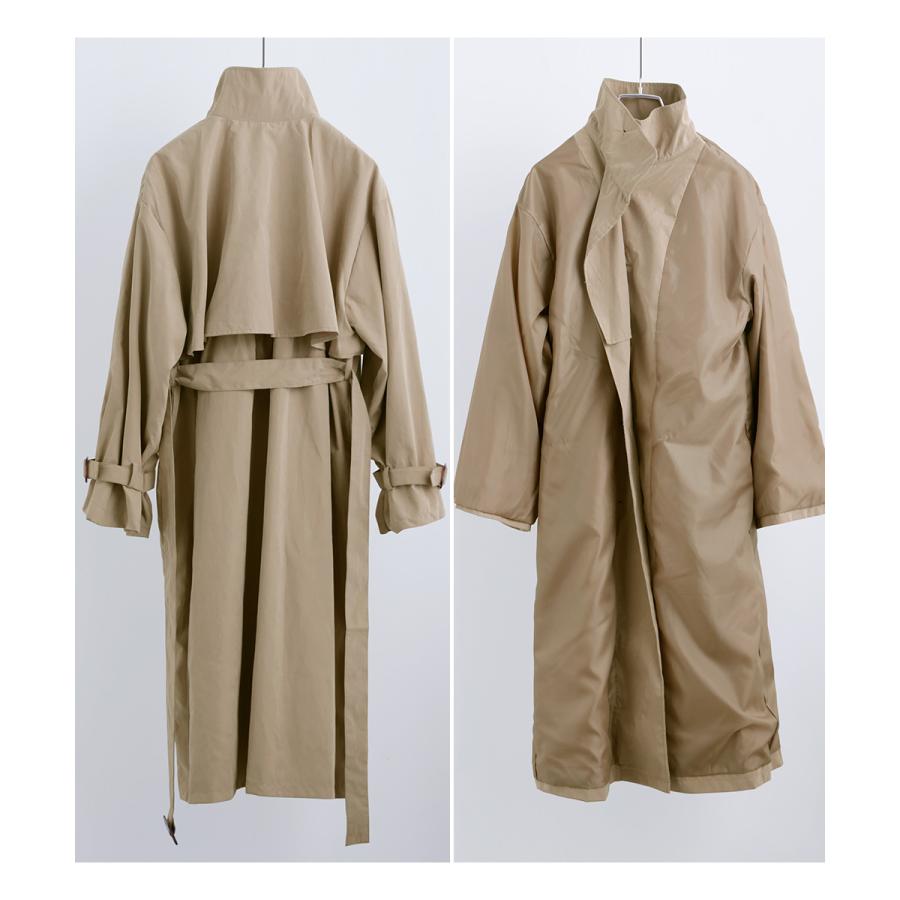Fashion Letter 胸ヨーク付き スタンドカラートレンチコート Fashion Letter 胸ヨーク付き スタンドカラートレンチコート
