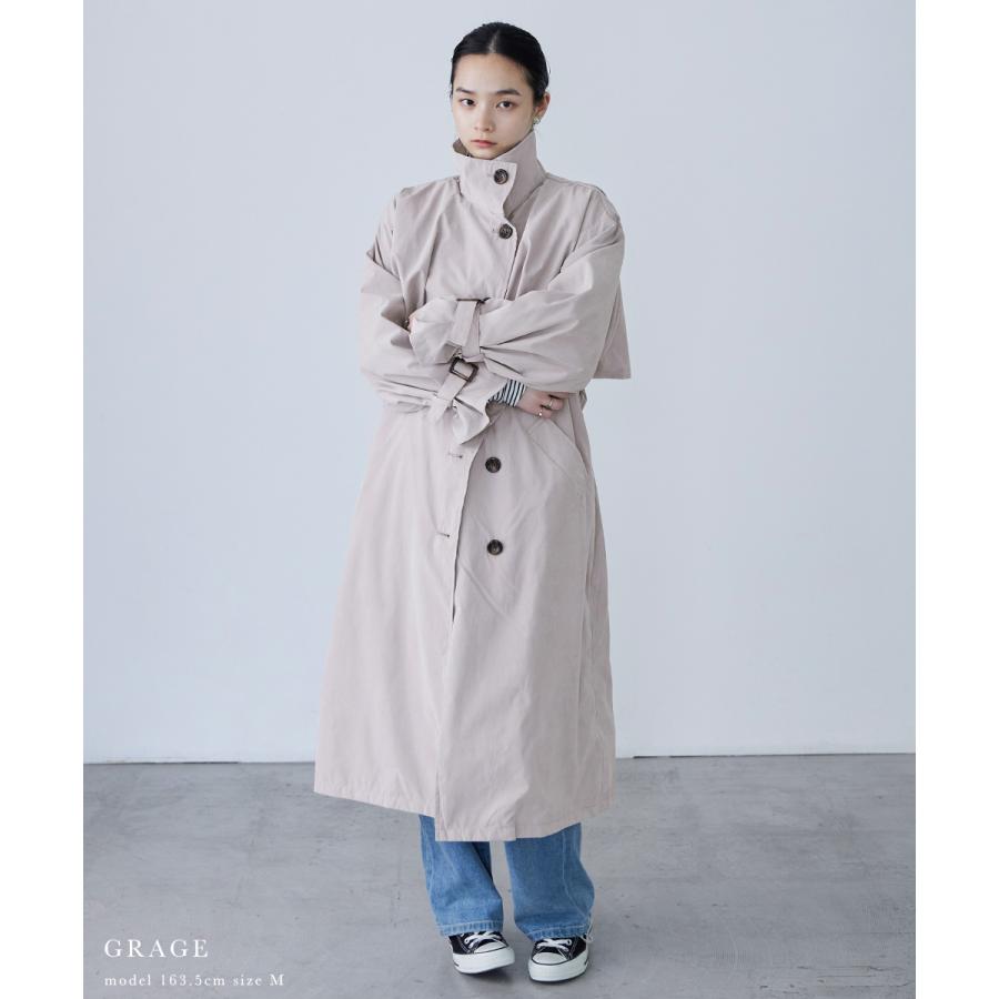 Fashion Letter 胸ヨーク付き スタンドカラートレンチコート Fashion Letter 胸ヨーク付き スタンドカラートレンチコート