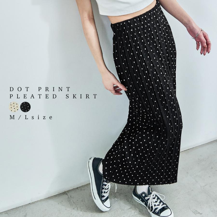 Fashion Letter（ファッションレター） ドットプリント プリーツロング