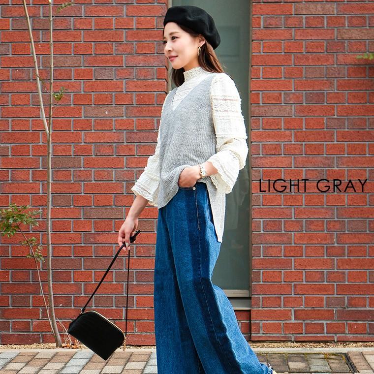 ニット ベスト 大きいサイズ キャミ キャミソール ビスチェ レイヤード 重ね着 トップス コーデ タンクチップ トレンド デザイン スタイル Vネック ローゲージ K115 Fashionletter 通販 Yahoo ショッピング