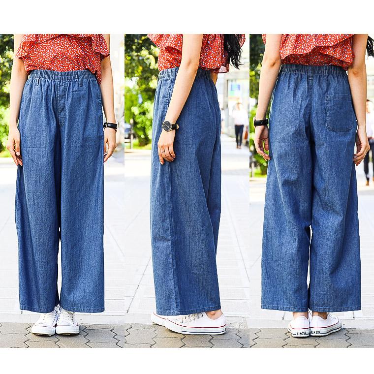 Fashion Letter デニムパンツ ワイドパンツ レディース 大きい Fashion Letter デニムパンツ ワイドパンツ レディース 大きい