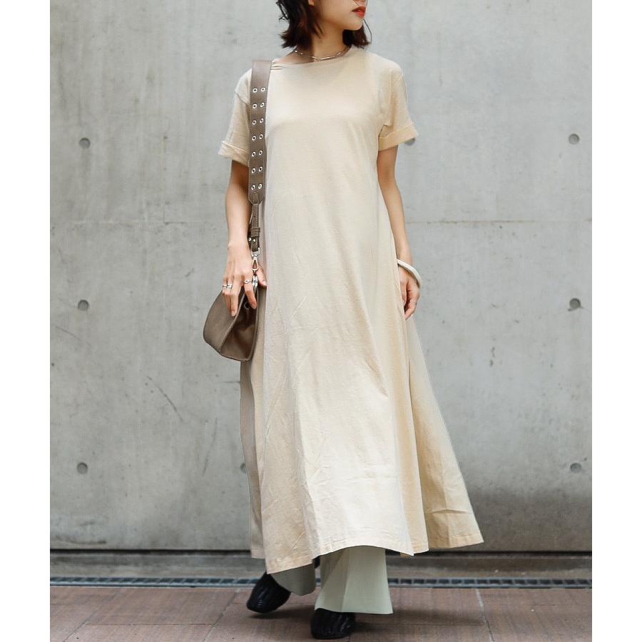 ワンピース レディース ロング丈 リラックス Tシャツワンピース カットソーワンピ 半袖ワンピース 半袖 きれいめ カジュアル おうち服 ルームウェア 可愛い K155 Fashionletter 通販 Yahoo ショッピング