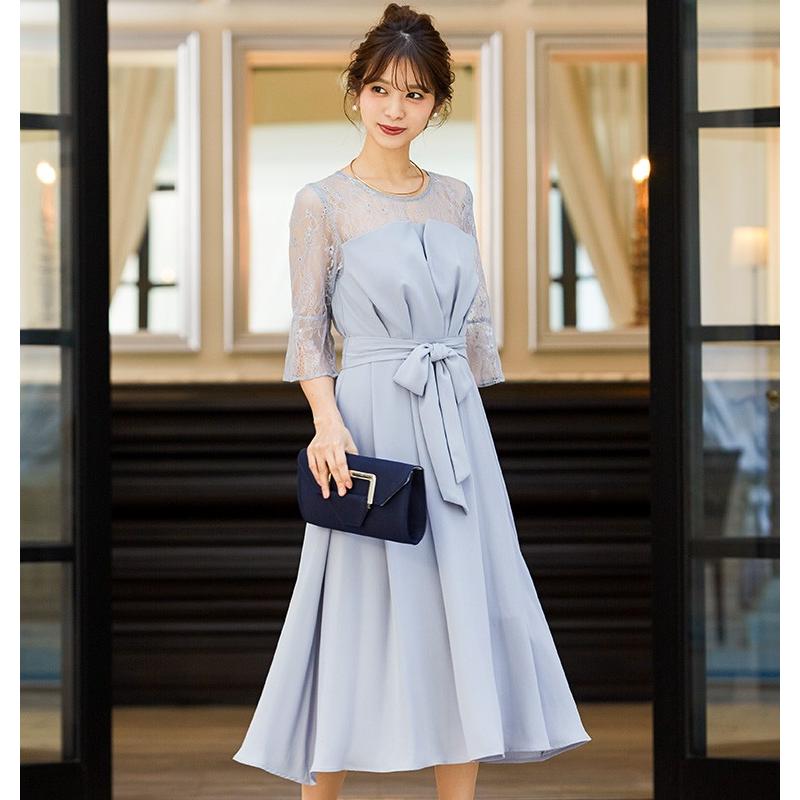 パーティードレス 結婚式 ワンピース お呼ばれ 成人式 同窓会 二次会 袖あり レース ビスチェ ドレス N Fashionletter 通販 Yahoo ショッピング