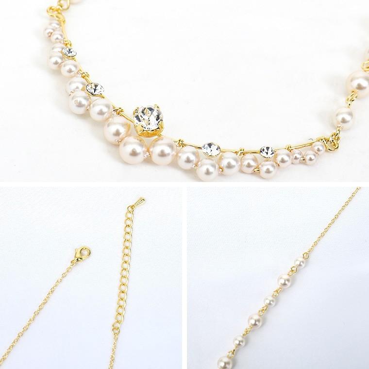 パールネックレス 結婚式 ネックレス パール ラインストーン ビジュー アクセサリー お呼ばれ フェイクパール イミテーション ウエディング 卒業式 二次会 N1900 Fashionletter 通販 Yahoo ショッピング