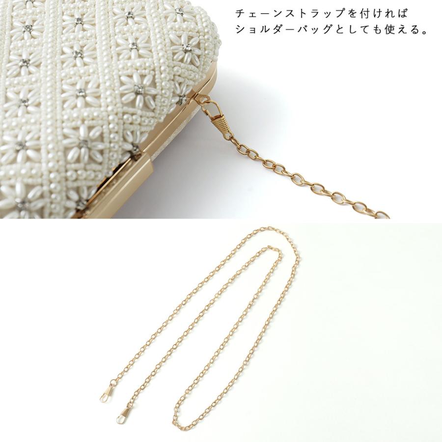 ひし型 【新品】大きめパールビジュー☆クラッチバッグ 2wayゴールド結婚式Party 通販 z☆チェーン2本☆フラワーパールクラッチ ブラック 黒 パーティーバッグ 結婚式