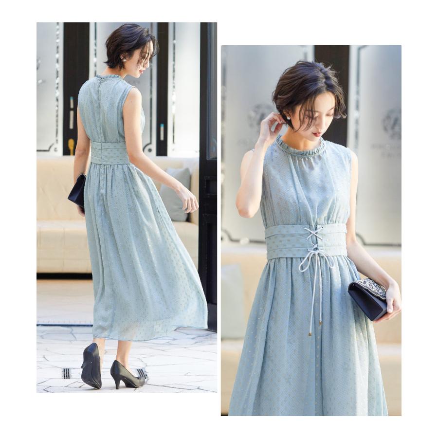 今月限定 特別大特価 結婚式 ワンピース パーティードレス ロング シアー シフォン ドット柄 水玉 ジョーゼット コルセット 編み上げ スピンドル ロング丈 限定価格セール Farmerscentre Com Ng