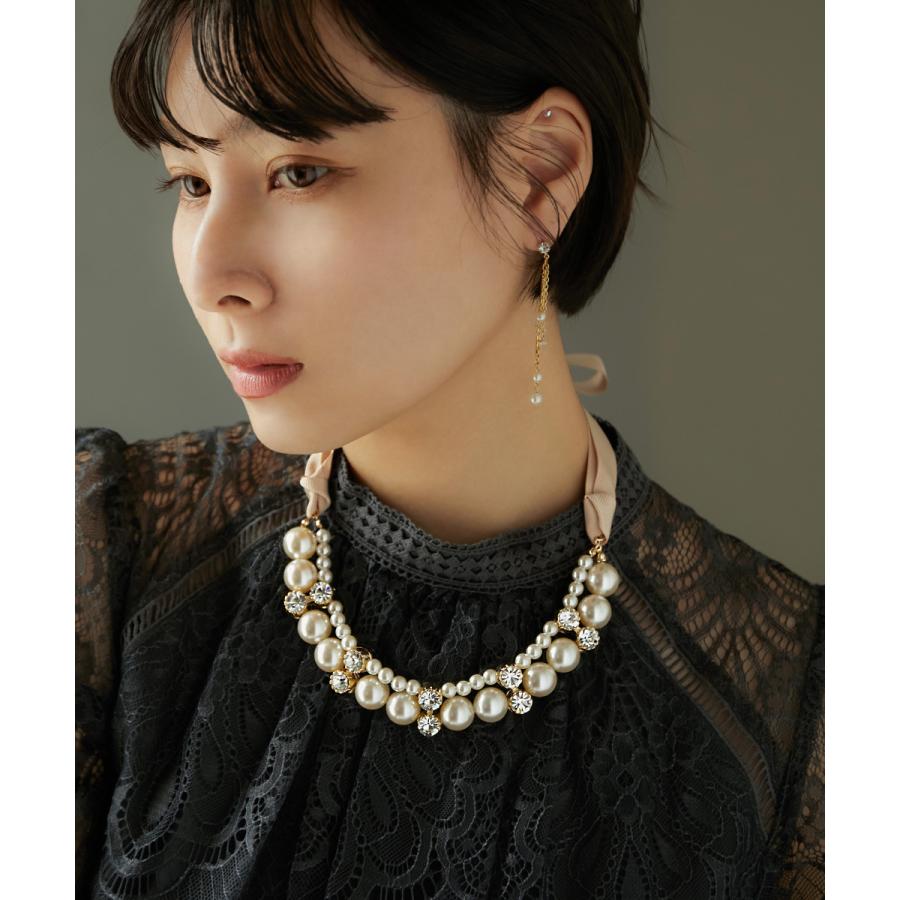 niana パーティー アクセサリー ネックレス パール バックリボン niana パーティー アクセサリー ネックレス パール バックリボン