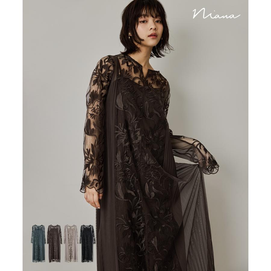 niana エスニックサイドプリーツドレス パーティードレス 結婚式 niana エスニックサイドプリーツドレス パーティードレス 結婚式