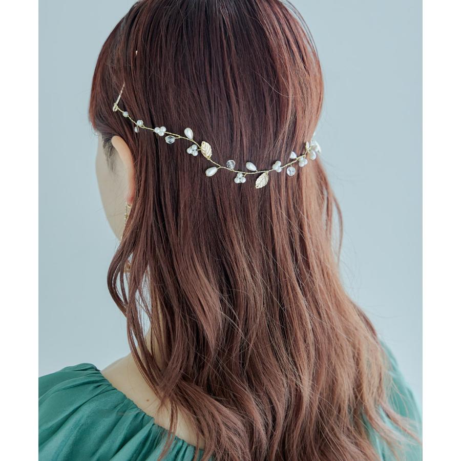 パーティー ドレス ヘアピン コーム ヘアアクセ アクセサリー リーフ パール ビーズ 小粒 ゴールド シルバー 結婚式 披露宴 二次会 2次会 成人式 卒業式 入学式｜fashionletter｜04