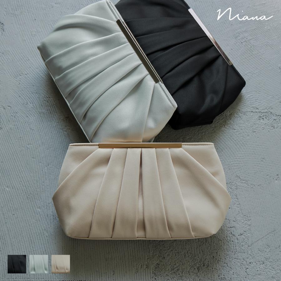 niana 2wayタックデザインクラッチバッグ パーティーバッグ ショルダー 