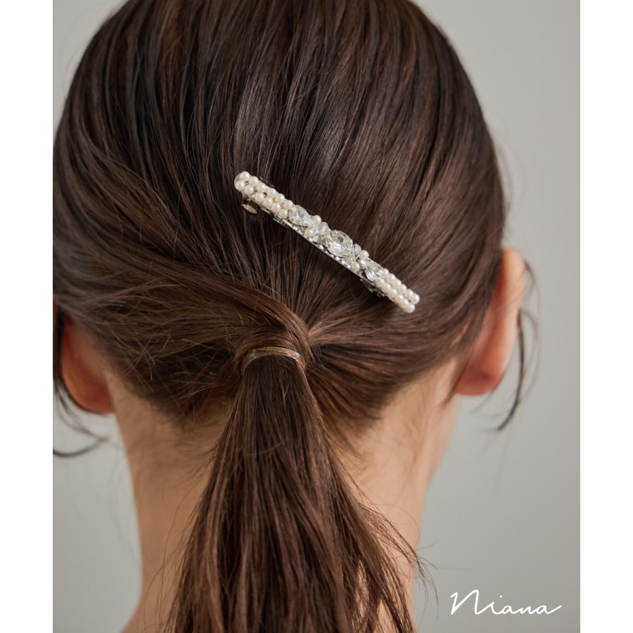 niana（ニアナ） パールビジューバレッタ ヘアアクセサリー ヘアピン