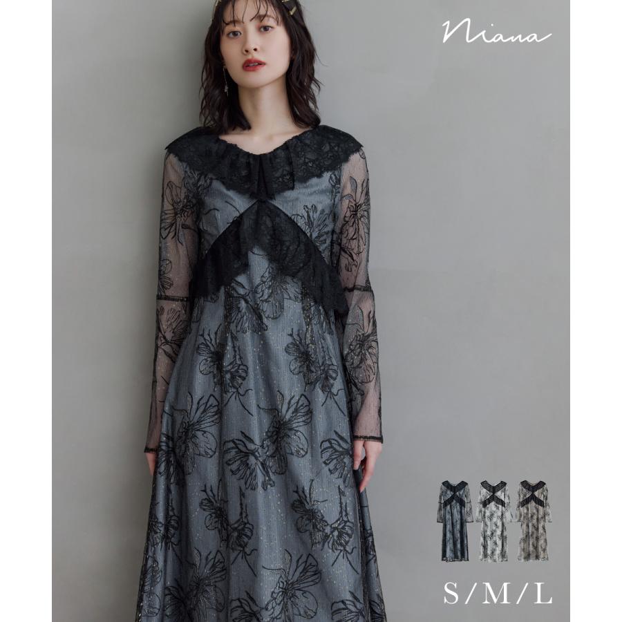 niana（ニアナ） クロスレースフラワードレス パーティードレス 結婚式
