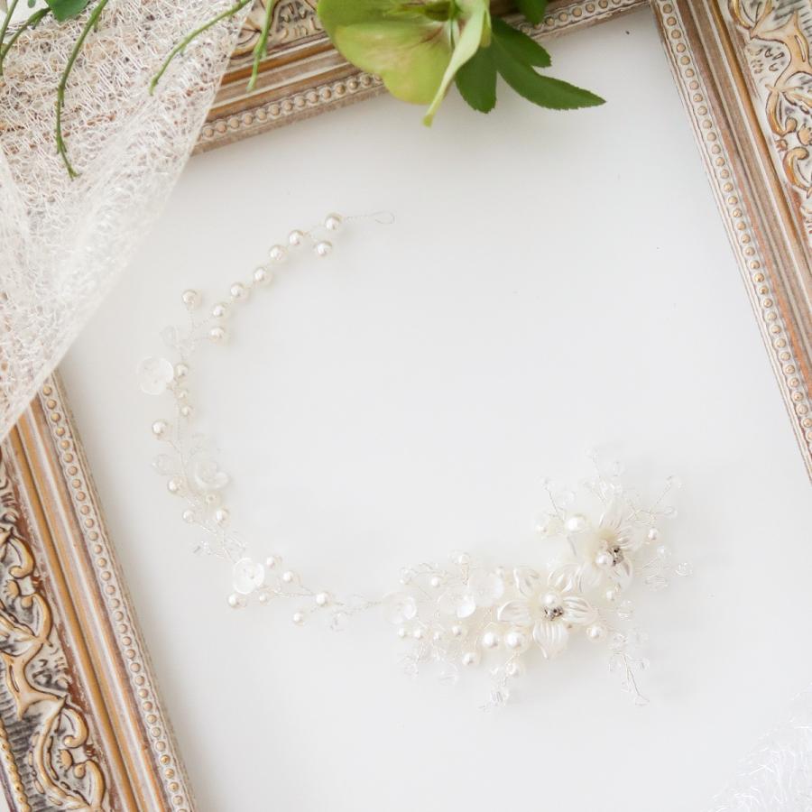 ヘッドドレス 髪飾り 結婚式 パール フラワー 花 ヘアアレンジ ヘアアクセサリー ヘアアクセ パーティー 二次会 お呼ばれ 謝恩会 P Fashionletter 通販 Yahoo ショッピング