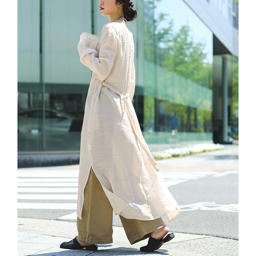 シアー ガウン シースルー レディース シャツワンピ ノーカラー シアー素材 ワンピース ロング 長袖 羽織 カーディガン 透け ゆったり 無地 シンプル おしゃれ Sd4011 Fashionletter 通販 Yahoo ショッピング