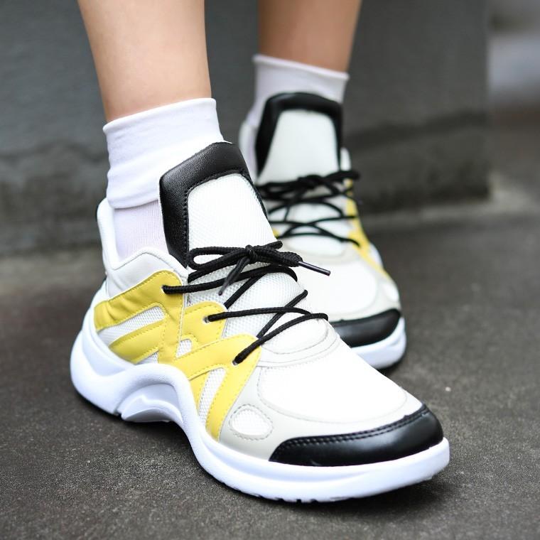 ダッドスニーカー レディース ミドルカット ダッドシューズ おじ靴 カジュアルシューズ 5cm 厚底 スニーカー インヒール シークレットシューズ Sei121 Fashionletter 通販 Yahoo ショッピング