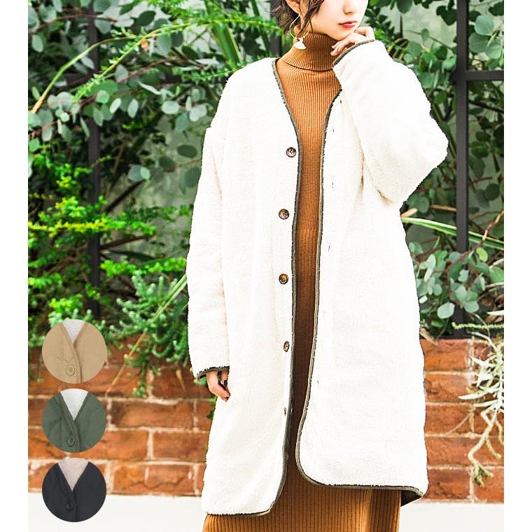 ボア キルティング リバーシブルコート レディース ビッグシルエット 大きめ オーバーサイズ ブルゾン オーバーサイズ ミリタリージャケット アウター Y247 Fashionletter 通販 Yahoo ショッピング