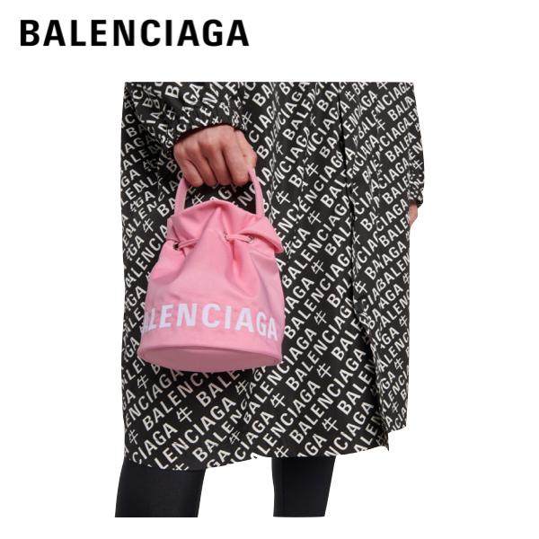 BALENCIAGA wheel XS canvas bucket bag pink black 2021SS 