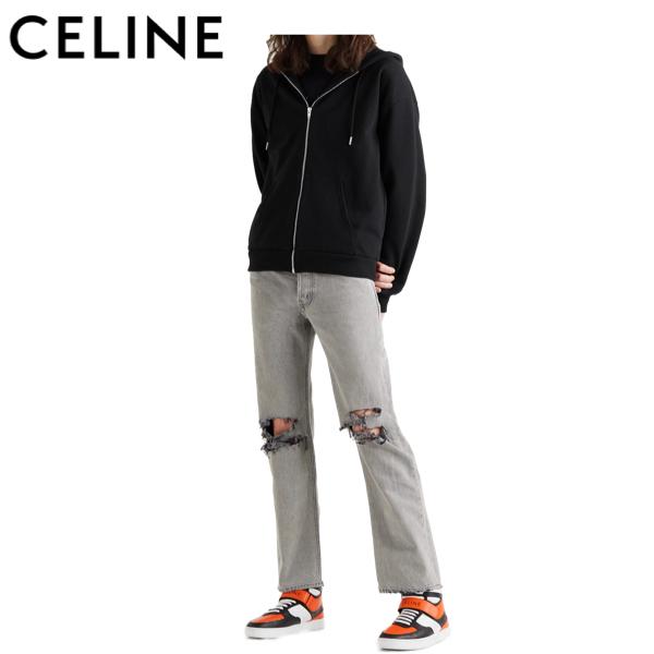 CELINE HOMME Logo-Print Cotton-Jersey Zip-Up Hoodie 2021SS ...