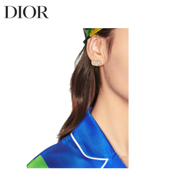 2colors】Christian Dior Petit CD Stud Earrings Ladys Accessory 