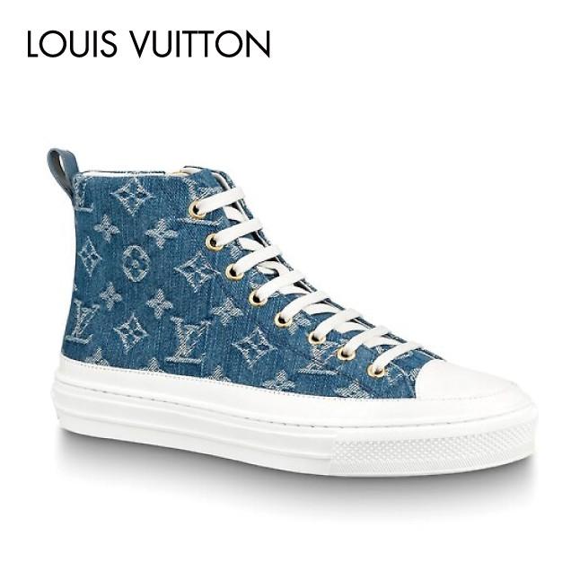 Louis Vuitton Stellar Sneaker Boot Monogram Denim Shoes ルイ 
