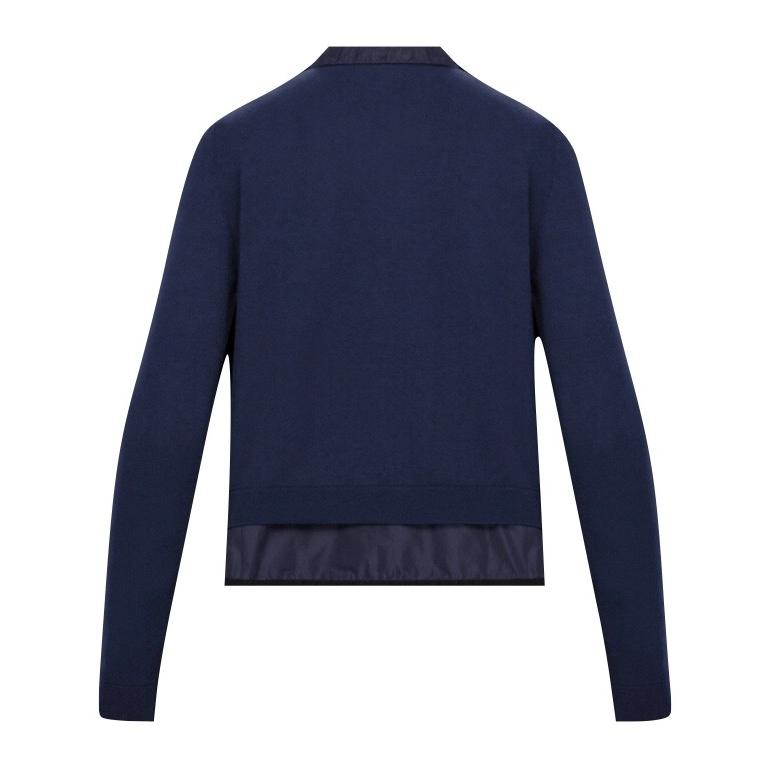 MONCLER TAFFETA TRICOT CARDIGAN Dark Blue Ladys 2021SS ...