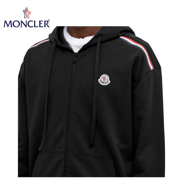 MONCLER MONCLER MONCLER Logo zip hoody Black Mens Top 2022SS モンクレール ロゴ ジップアップフーディー  ブラック メンズ トップス 2022年春夏
