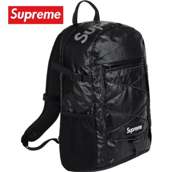 Supreme シュプリーム 2017-18年秋冬 ロゴ バックパック バッグ リュック ブラック :sup-item-0002