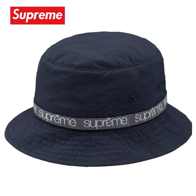 Supreme 2018年春夏 Tonal Taping Crusher ハット 帽子 ネイビー :sup-item-0368n