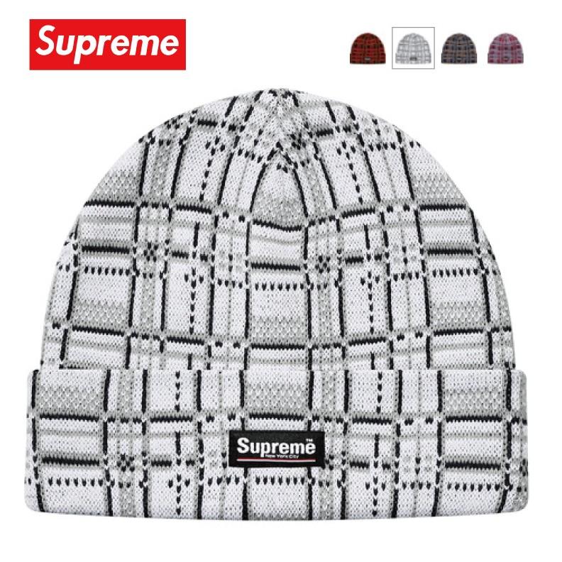 supreme plaid beanie