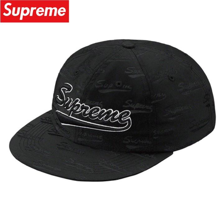 Supreme シュプリーム Jacquard Script 6 Panel キャップ 帽子 Black ブラック 19年春夏 Supersport Tn