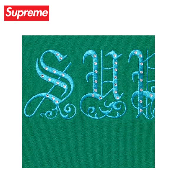 5colors】Supreme Old English Rhinestone S/S Top 2021SS 