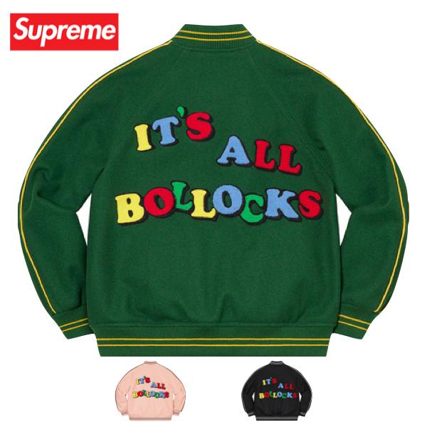 【3colors】Supreme / Jamie Reid It's All Bollocks Varsity Jacket 2021SS