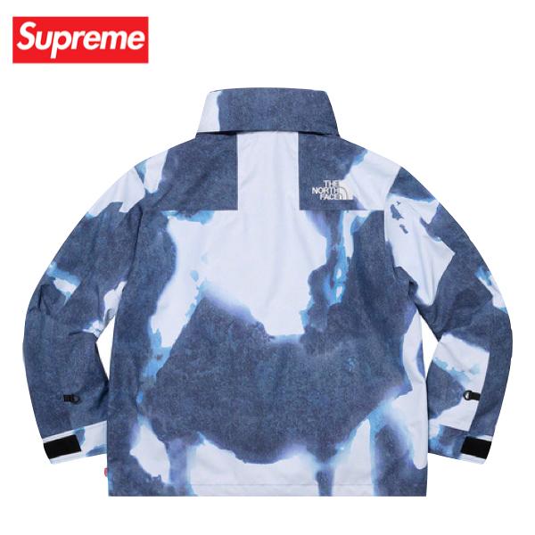 Supreme The North Face Bleached Denim Print Mountain jacket 2021AW 