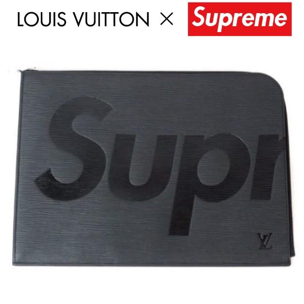 LOUIS VUITTON×Supreme ルイ・ヴィトン シュプリーム コラボ ロゴ クラッチバッグ ブラック ポシェット ジュール エピ  :vitton-sup-item-0012:fashionplate Yahoo!ショップ - 通販 - Yahoo!ショッピング