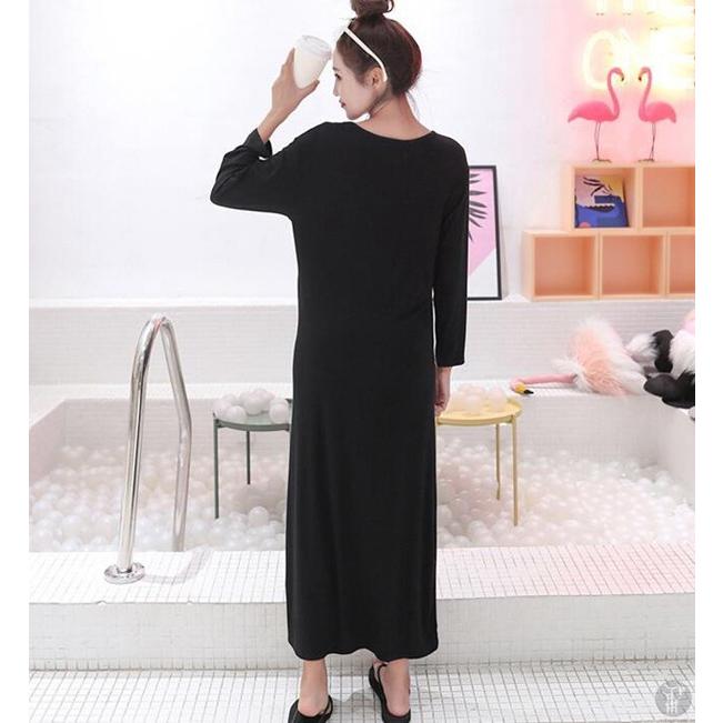 マキシワンピース 2タイプ 半袖 長袖 夏ワンピ ストレッチ ワンピ ワンピース インナーワンピース インナー 部屋着 代引不可 Ririt26 ファッションリズム 通販 Yahoo ショッピング