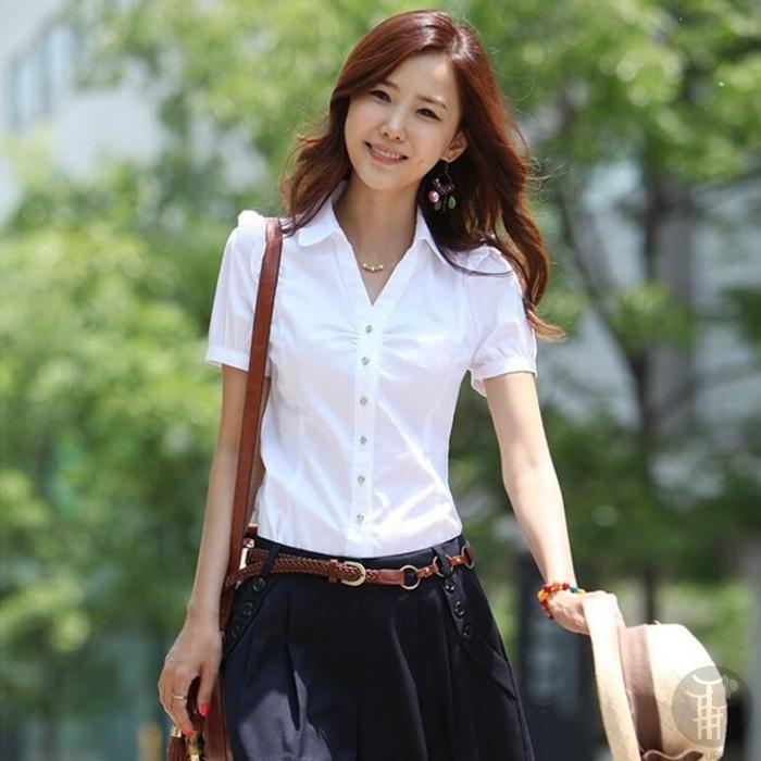 ブラウス 半袖 レディース シャツ トップス スーツインナー ビジネス オフィス Yシャツ フォーマル スーツ リクルート 就活 Ol 事務服 無地 代引不可 Yilian02 ファッションリズム 通販 Yahoo ショッピング