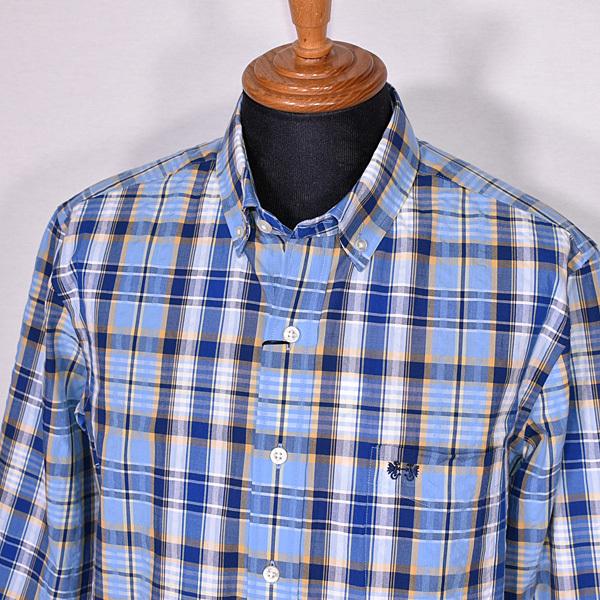 マックレガー McGREGOR メンズ 七分袖チェック柄サッカー地ボタン