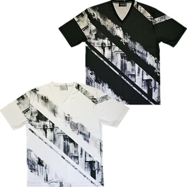 ニコルクラブフォーメン Nicole Club For Men メンズ 水彩画風プリントクルーネックカットソー 2264 9005 22春夏新作 通常販売価格 5390円 Sale Off