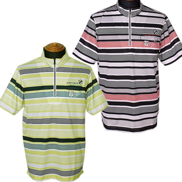 売れ筋最安値 アダバット Adabat メンズ 半袖ハイネックジップアップボーダー柄ポロシャツ ゴルフウェア 通常販売価格 円 オンラインストア特価 Superavila Com