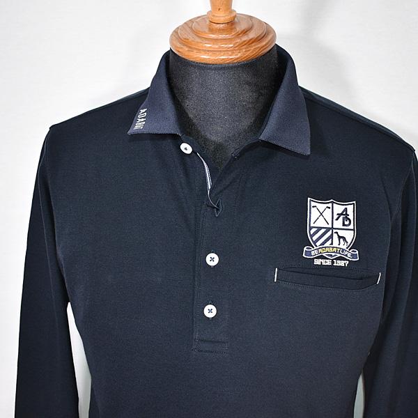アダバット adabat メンズ 長袖胸ポケット付あったかポロシャツ ゴルフウェア 2023秋冬新作 通常販売価格:20900円 アダバット adabat メンズ ゴルフウェア