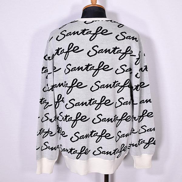 サンタフェ santafe メンズ ブランドロゴ総柄クルーネックセーター