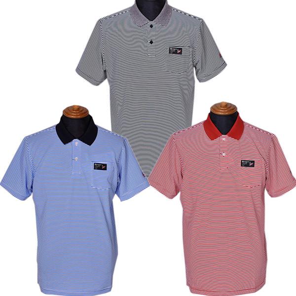 マンシングウェア Munsingwear メンズ 半袖マイクロボーダー柄胸ポケット付クーリングポロシャツ 3L有 ゴルフウェア 通常販売価格:13200円