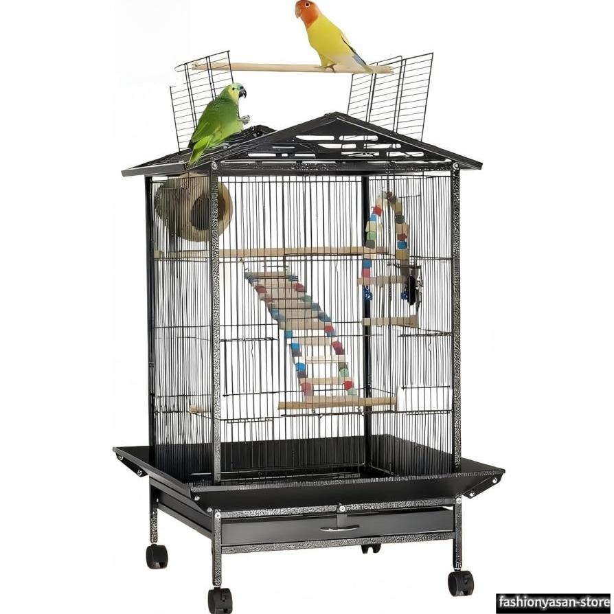 鳥ケージ 鳥かご 大型 バードゲージ 高強度 豪華 キャスター付き 簡単