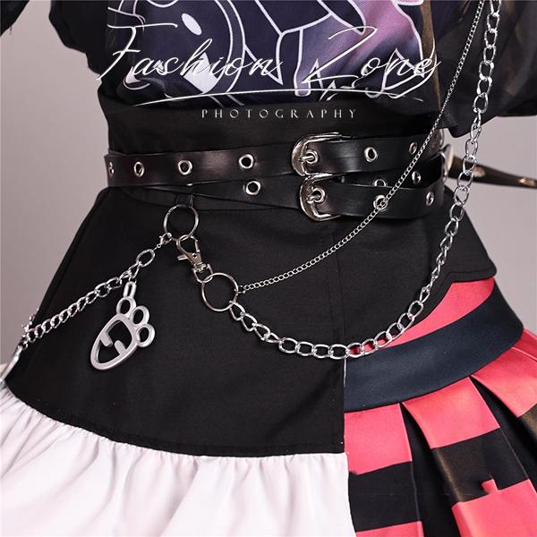 VTuber ホロライブ hololive 風 兎田ぺこら 堕天使パンク風 コスプレ衣装 ウィッグ cosplay ハロウィン 演出服 変装_11
