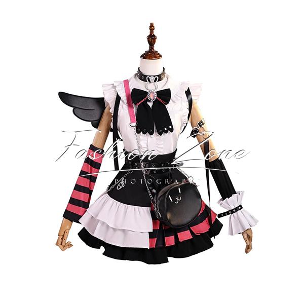 VTuber ホロライブ hololive 風 兎田ぺこら 堕天使パンク風 コスプレ衣装 ウィッグ cosplay ハロウィン 演出服 変装_1