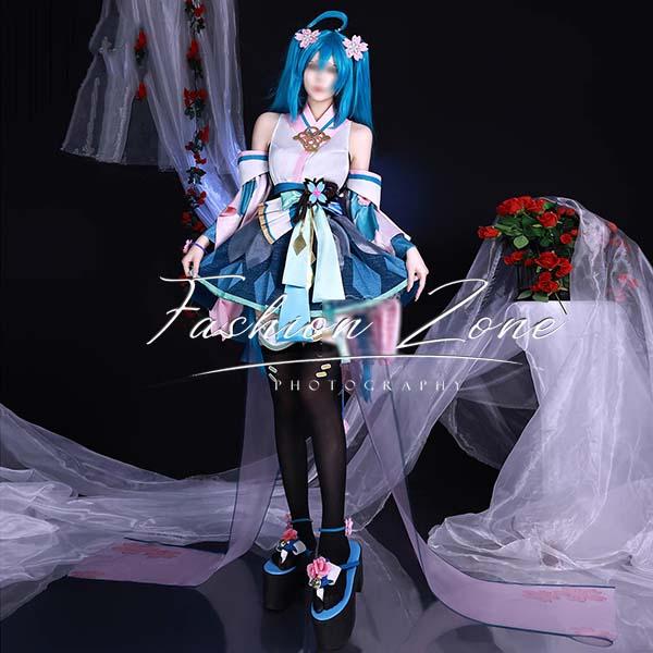 送料無料◇陰陽師 初音ミク 風 覚醒前 コスプレ衣装 ウィッグ 靴 送料無料◇陰陽師 初音ミク 風 覚醒前 コスプレ衣装 ウィッグ 靴