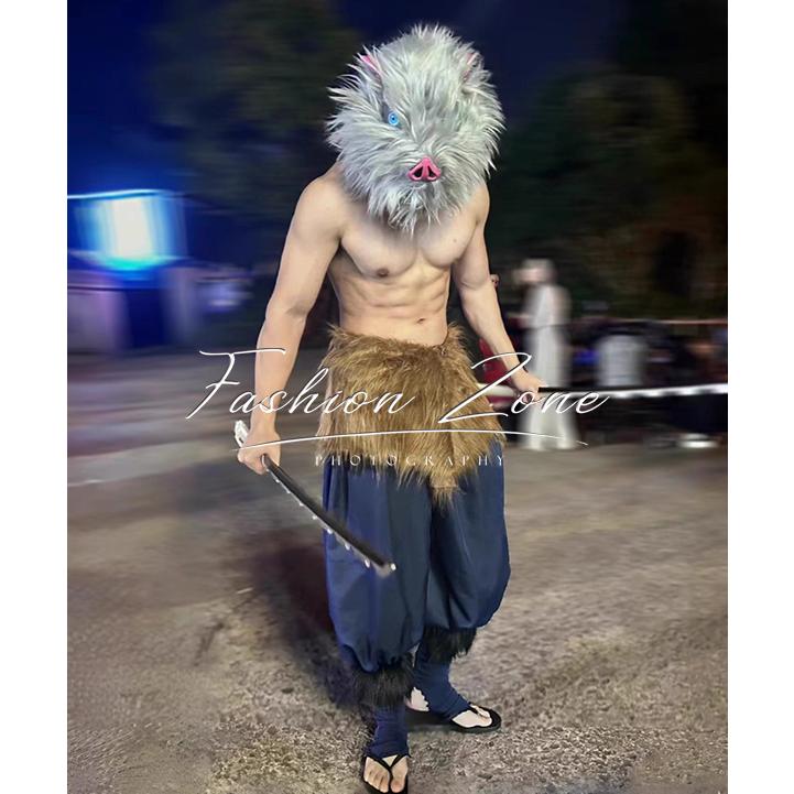 鬼滅の刃 風 嘴平伊之助 コスプレ衣装 ウィッグ 靴 道具 cosplay