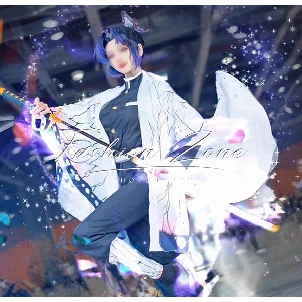 【コスプレ衣装一式】鬼滅の刃/胡蝶カナエ(しのぶ) 鬼滅の刃 コスプレ 子供用 胡蝶 カナエ /胡蝶しのぶ 衣装 ウィッグ 靴