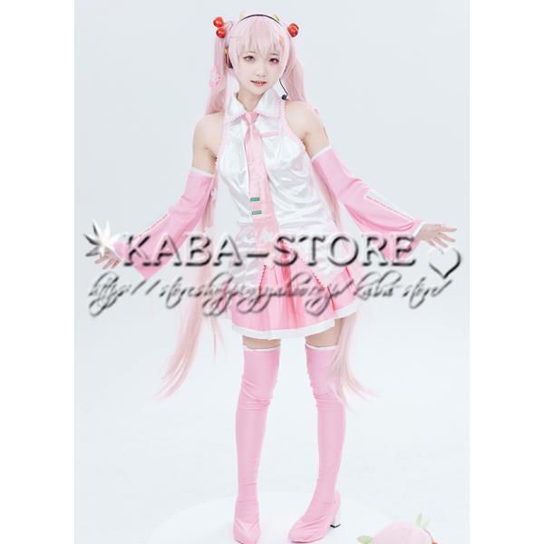 送料無料◇初音ミクmiku 風 桜ミク コスプレ 衣装 ウィッグ 靴 送料無料◇初音ミクmiku 風 桜ミク コスプレ 衣装 ウィッグ 靴
